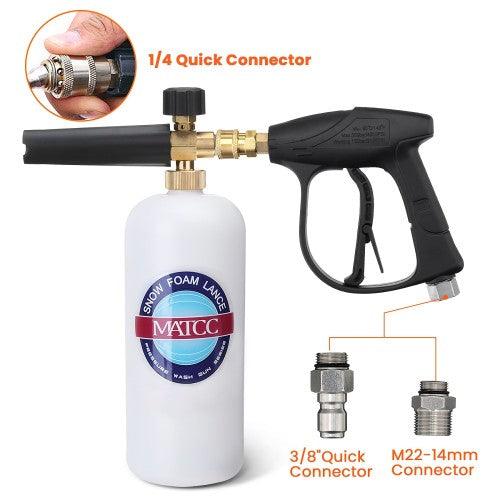 MATCC Adjustable Foam Cannon Sprayer Set with Snow Foam Lance, 5 Spray Nozzles, 3/8 MATCC Adjustable Foam Cannon Sprayer Set with Snow Foam Lance, 5 Spray Nozzles, 3/8